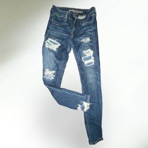 American eagle ripped distressed jeans jeggings